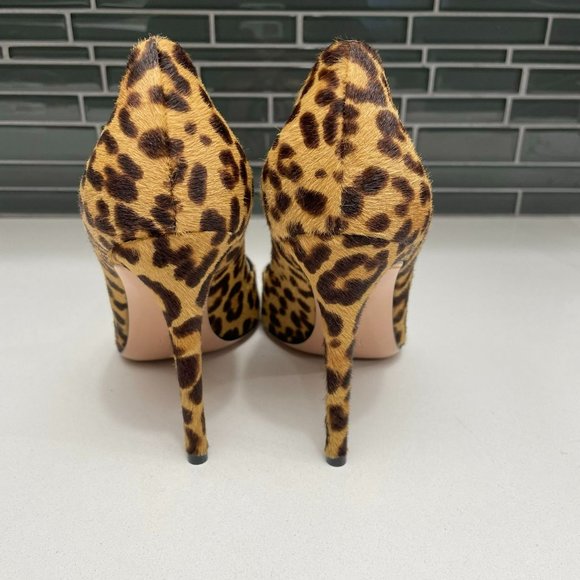 GIANVITO ROSSI Leopard Print Brown Calf Hair & Leather Point Toe Pumps- US 9 - Picture 4 of 12
